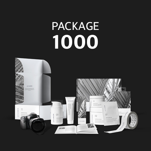 Package1000 기획 종합 패키지 디자인 8종 (파우치, 라벨, 용기, 박스, 안내지, 제품 목업, 패키지 촬영 등)